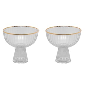 Conjunto 02 Taças de Sobremesa de Cristal com Fio de Ouro 200 ml Lines Wolff