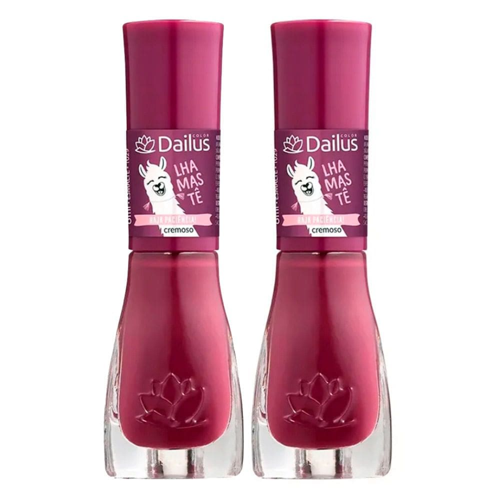 Kit 2 Esmalte Dailus Lhamastê Cor Haja Paciência! com 8ml