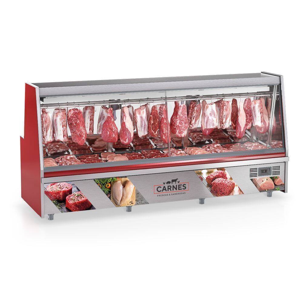Balcão de Carnes GATS300 3MT Vermelho Gelopar 220v