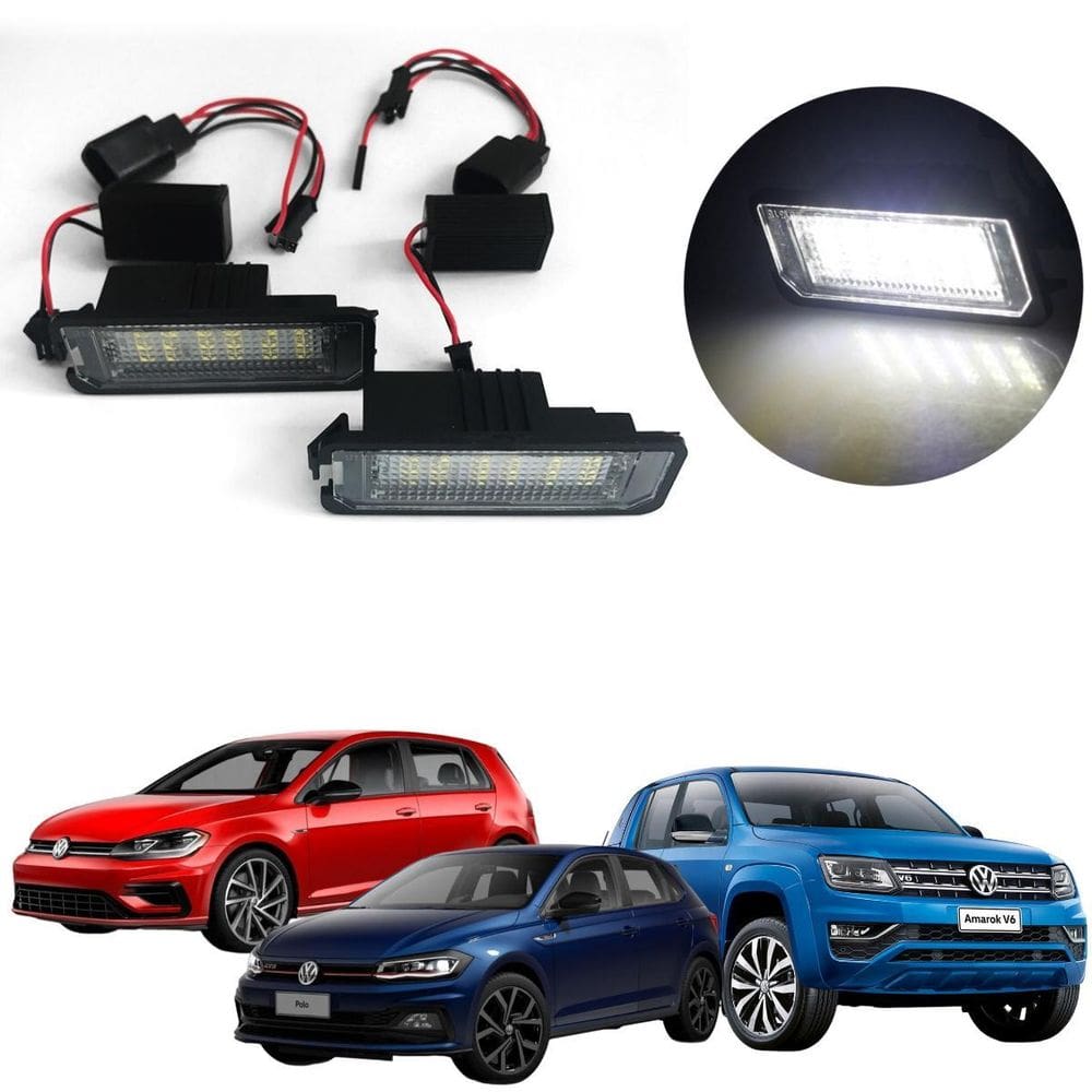 Luz Led Placa Vw Polo Golf Amarock Fusca Passat Canceller