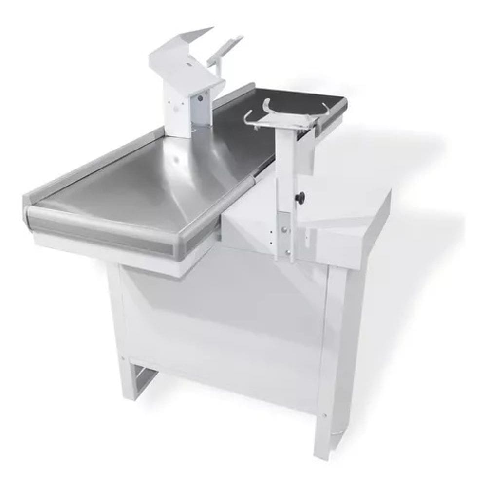 Checkout Caixa De Supermercado 1,80 Kit Para Automação Em L Cor Branco Perfil Cinza