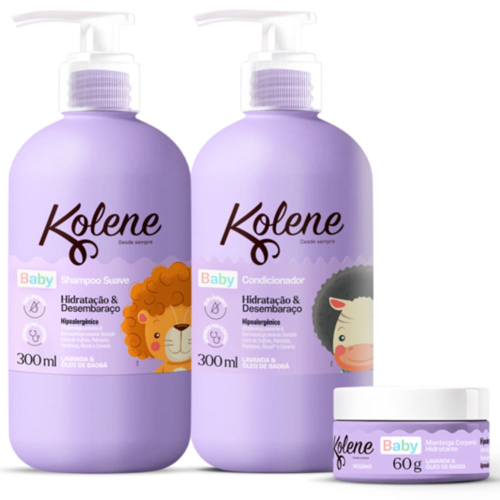 Kit Kolene Baby Shampoo + Condicionador + Manteiga Corporal