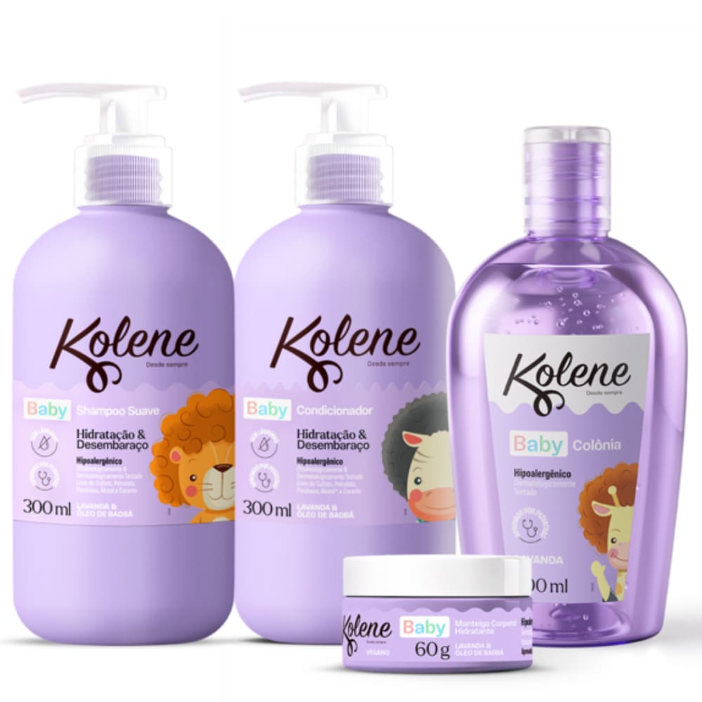 Kit Kolene Baby Shampoo + Condicionador + Manteiga Corporal + Água de Colônia