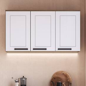 Armário para Cozinha 3 Portas Provençal Jequitiba/Branco