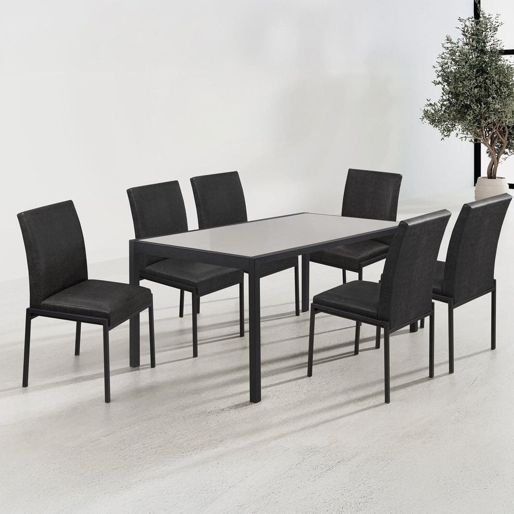 Conjunto Sala de Jantar com 6 Cadeiras Atenas Preto