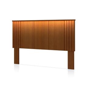 Cabeceira de Casal com Led 100% Mdf Duo Nogueira