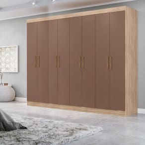 Guarda-roupa Casal 217,7cm X 200cm Slim Capuccino/Terracota