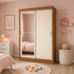 Guarda-roupa Infantil 2 Portas Helena Cinamomo / Off White