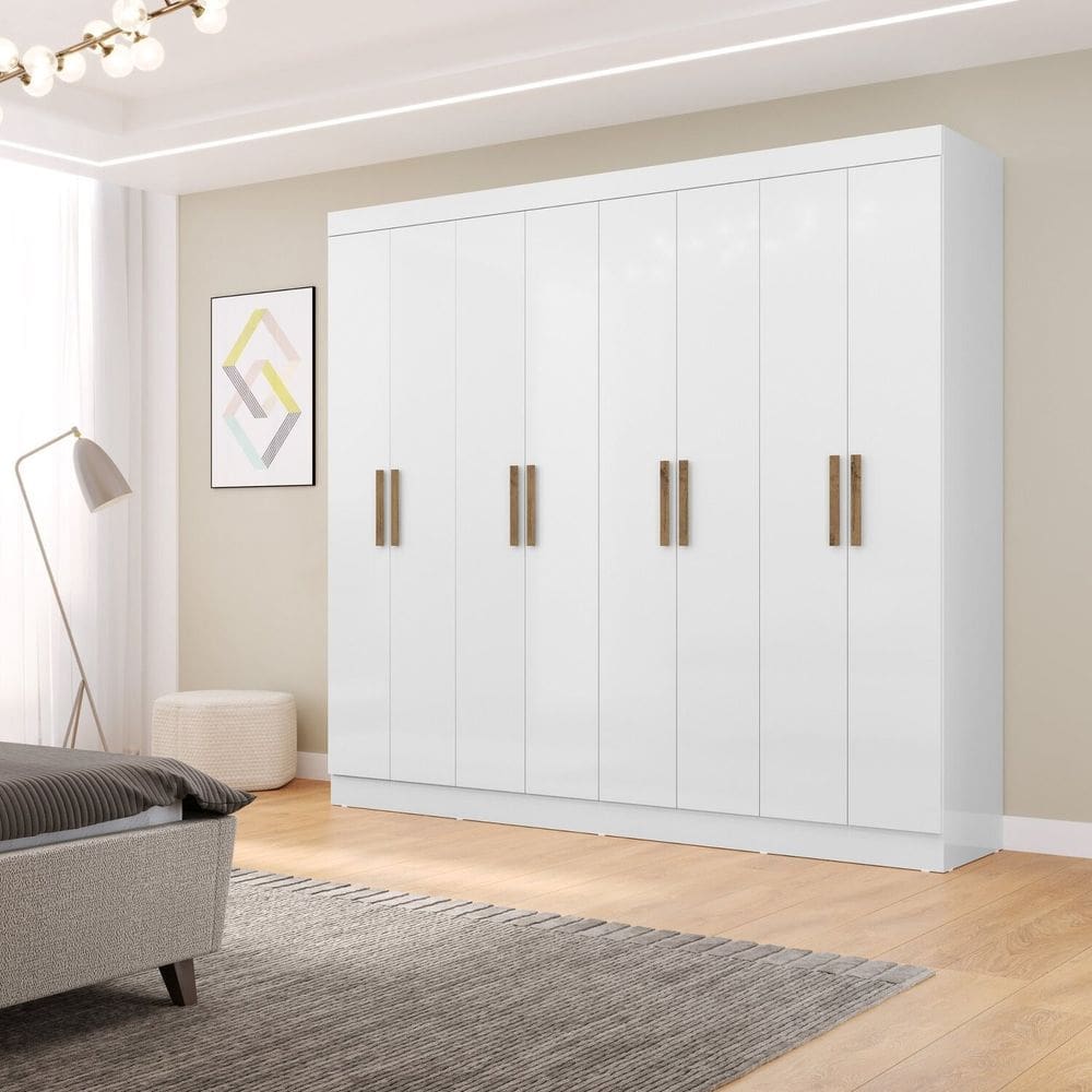 Guarda-roupa de Casal 8 Portas Slim Branco
