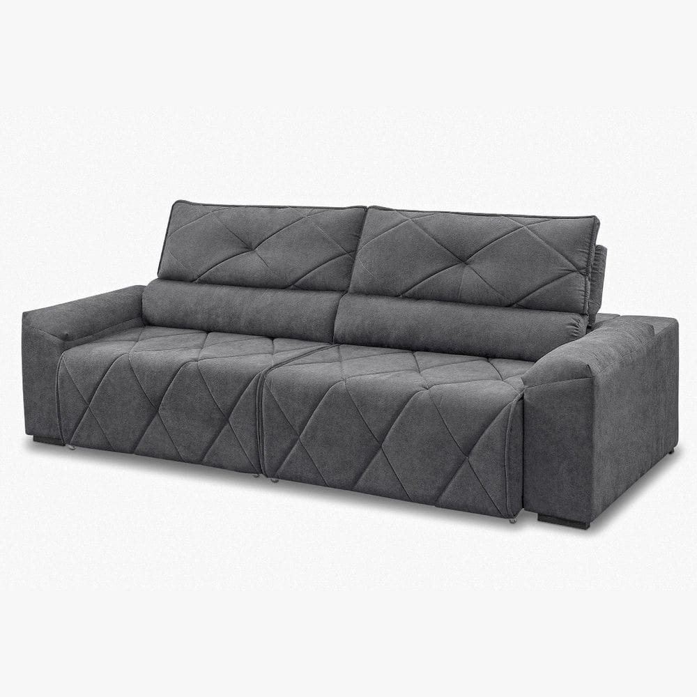 Sofá 4 Lugares Retrátil e Reclinável Titanium Cinza