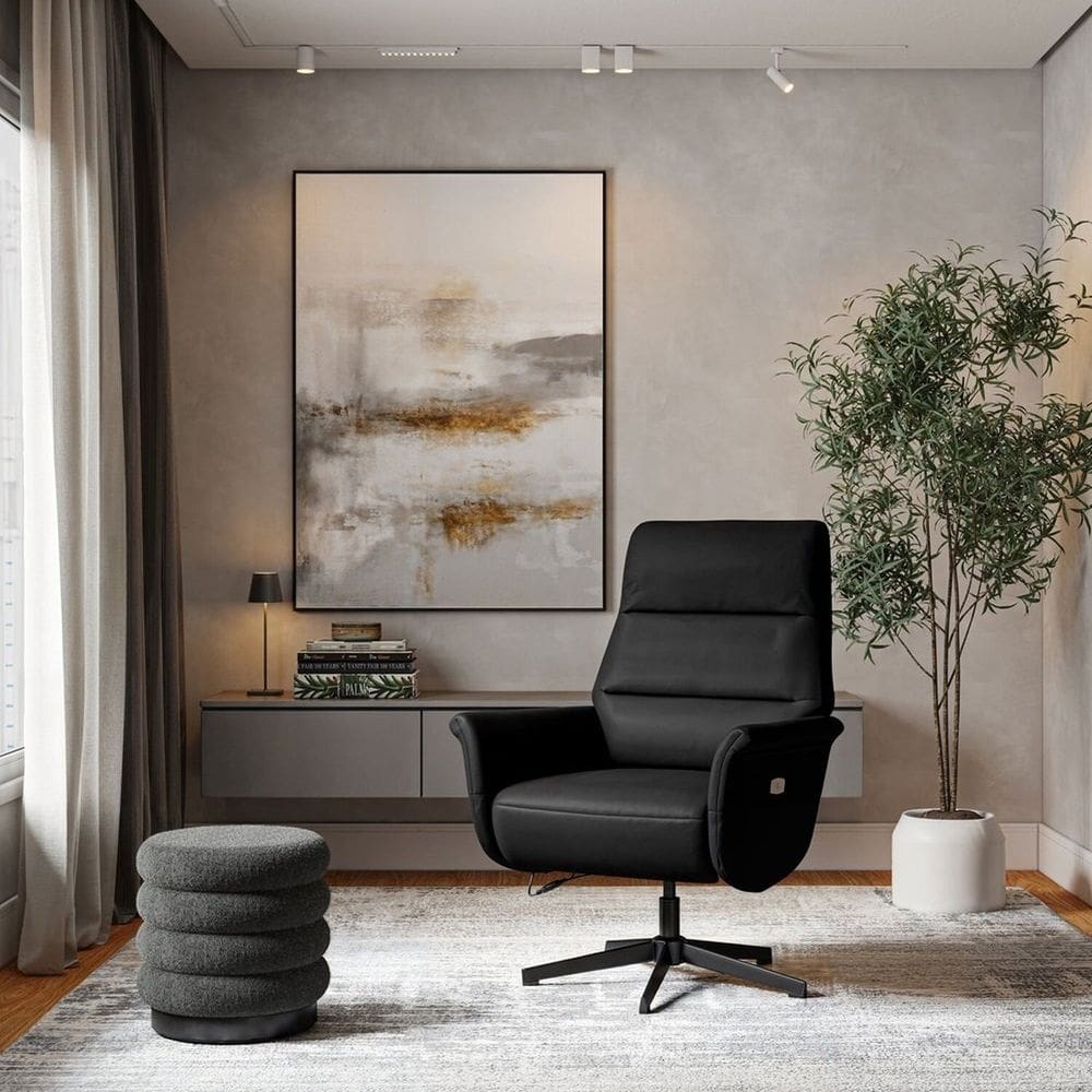 Poltrona de Massagem em Courino Michigan Preto