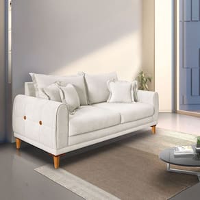 Sofá 2 Lugares para Sala de Estar London Branco