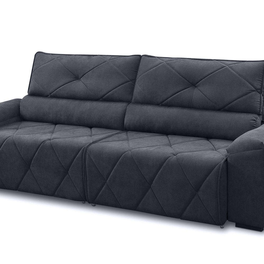 Sofá 4 Lugares Retrátil e Reclinável Titanium Cinza