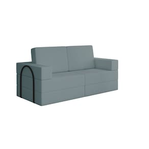 Sofá Cama para Sala de Estar Modular 2 Lugares Magic Azul