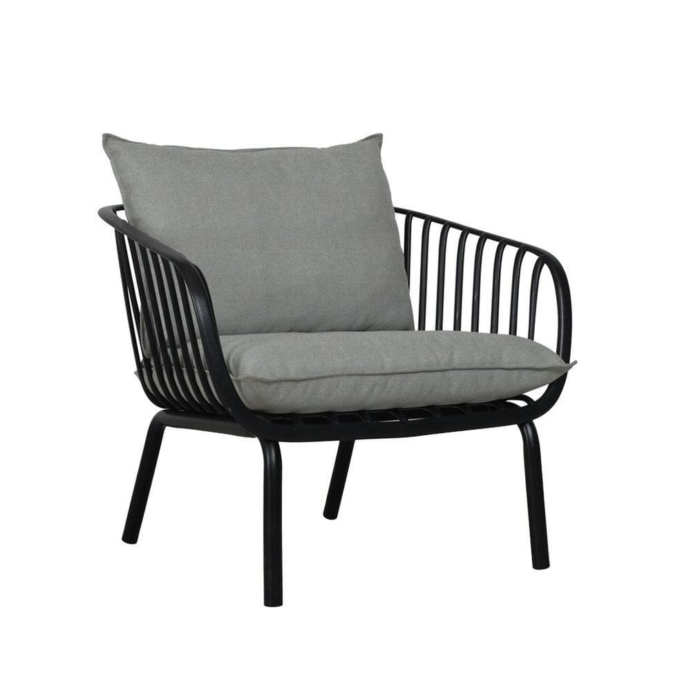 Poltrona para Jardim em Polipropileno Seiva Preto / Cinza Mescla