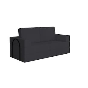Sofá Cama para Sala de Estar Modular 2 Lugares Magic Preto