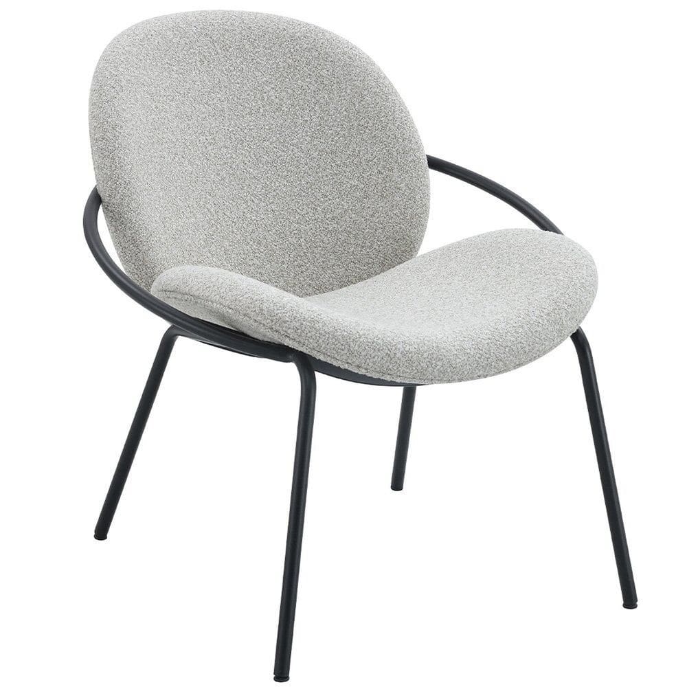 Poltrona para Sala de Estar Base em Aço Lea Off White