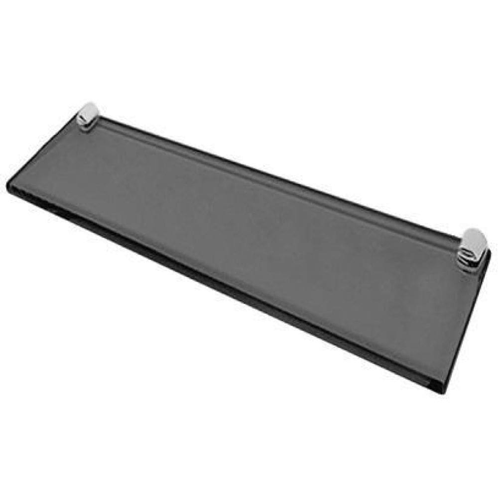 Prateleira Em Vidro Fumê 10x60cm Com Suportes