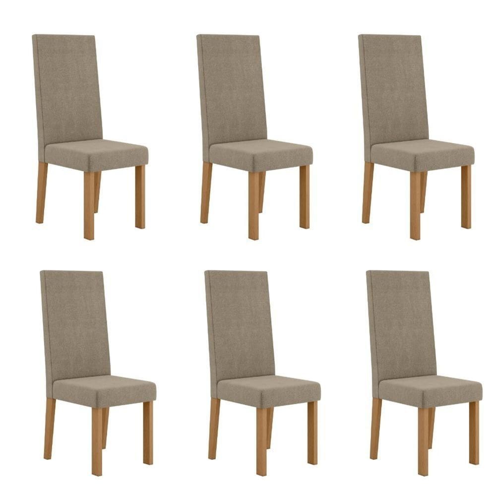 Conjunto 6 Cadeiras para Sala de Jantar Nice Mel/Caramelo