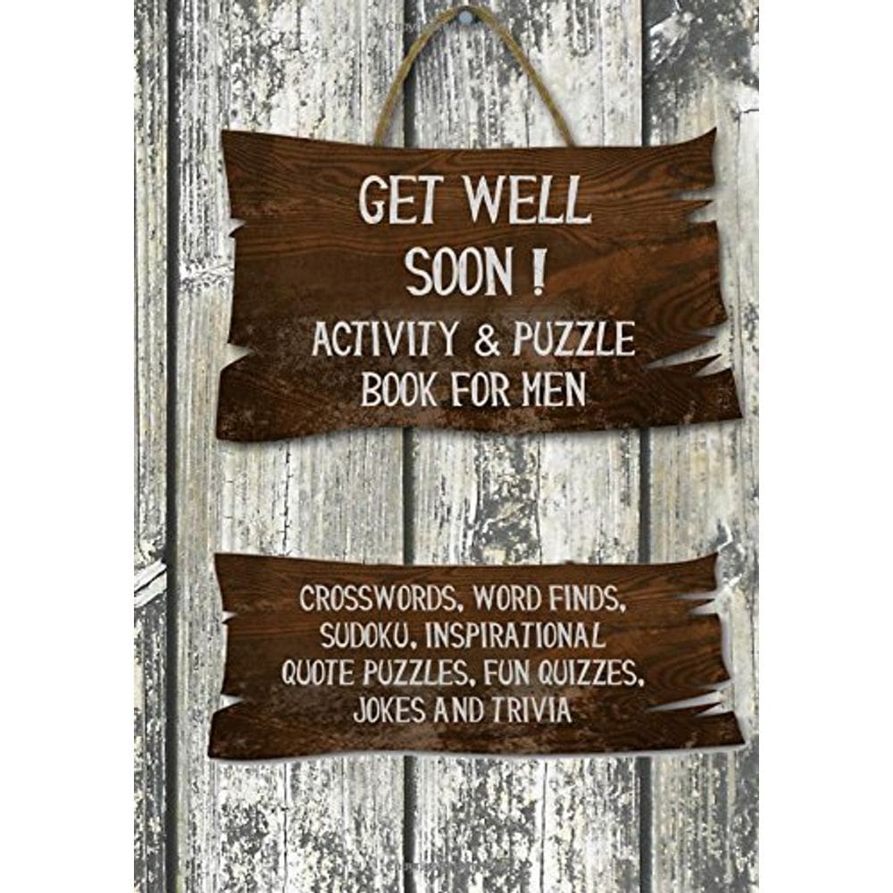 Livro de atividades e quebra-cabeças Get Well Soon para homens