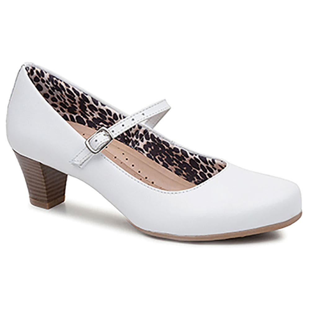 Scarpin Bico Redondo Couro Branco 710Bl-0002