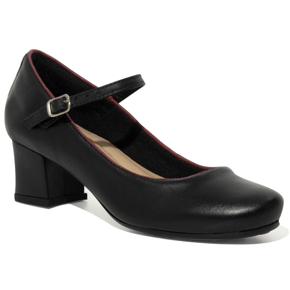 Scarpin Salto Médio Preto Com Vermelho 710Blv-0100