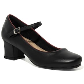 Scarpin Salto Médio Preto Com Vermelho 710Blv-0100