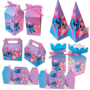 Kit Festa Infantil Lembrancinhas Aniversario Stitch Angel Caixinhas