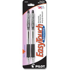 Canetas esferográficas Pilot EasyTouch retráteis de ponta fina, pacote com 2