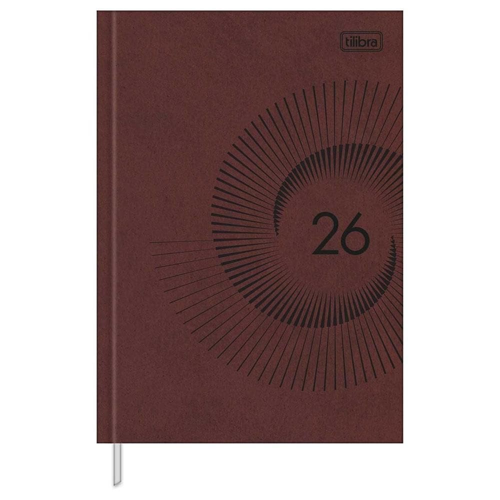 Agenda Diária 2026 Costurada M6 Prátika Vinho Tilibra