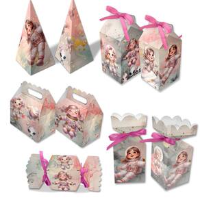 Kit Festa Infantil Lembrancinhas Decorativa Astronauta Menina Caixinhas Para Aniversário Festas e Comemorações