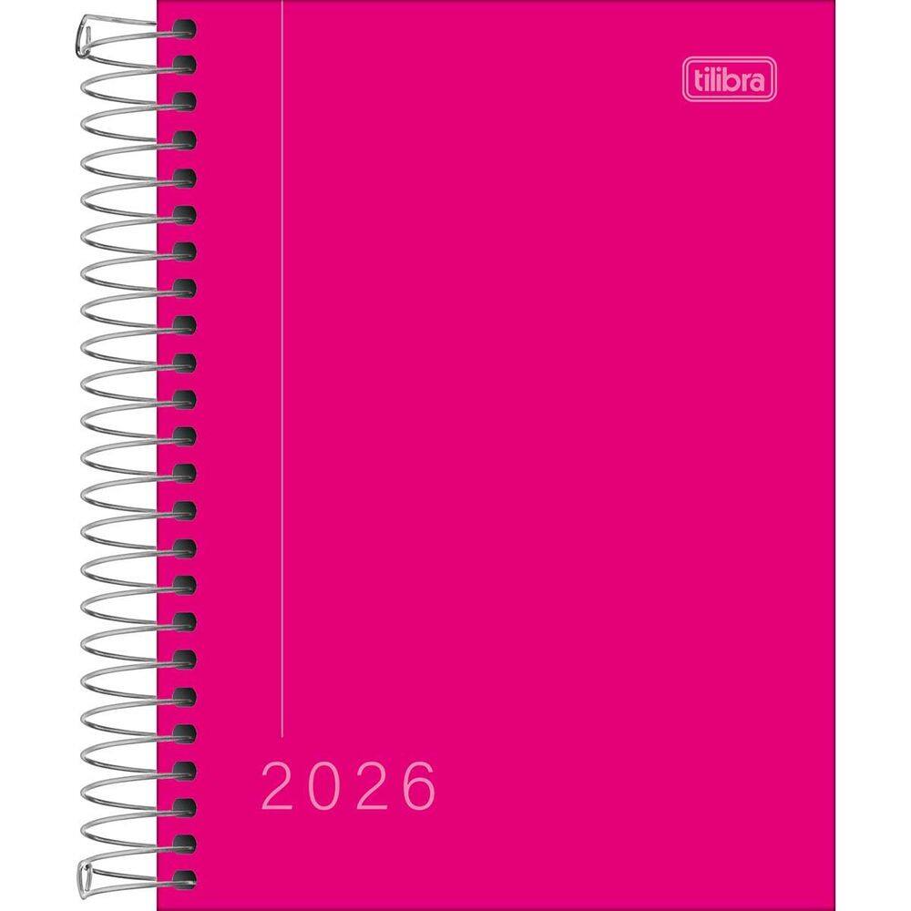 Agenda 2026 Espiral Diária Pepper Rosa Capa Dura Executiva 11,7 x 16,4cm M4 Tilibra