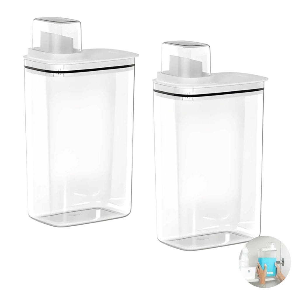 Kit 2 Dispenser Sabão Líquido Dosador 2,3 Litros Lavanderia Natural Branco - Flow DFW200BCF Ou