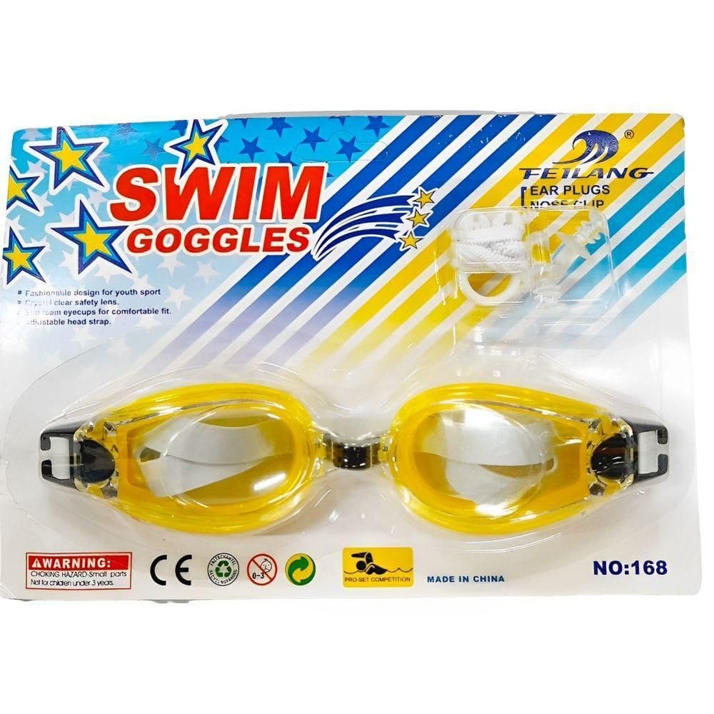Kit Óculos de Plástico para Natação N244271-9 Amarelo-Quanhe