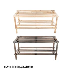 Sapateira de Madeira Organizador Multiuso 2 Andares 63cm x 26cm x 29cm Clink Ck4946