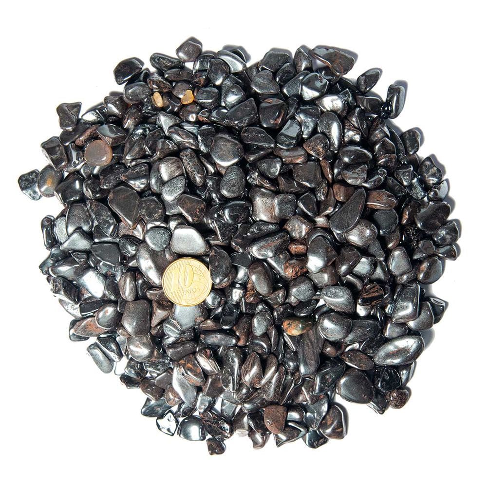 1 kg Hematita Rolado Pedra Natural PP 5 a 10 mm Tipo A