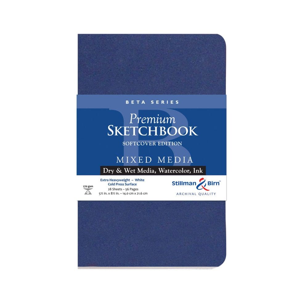 Caderno de esboços Stillman & Birn Série Beta, capa mole de 5,5 x 8,5 polegadas