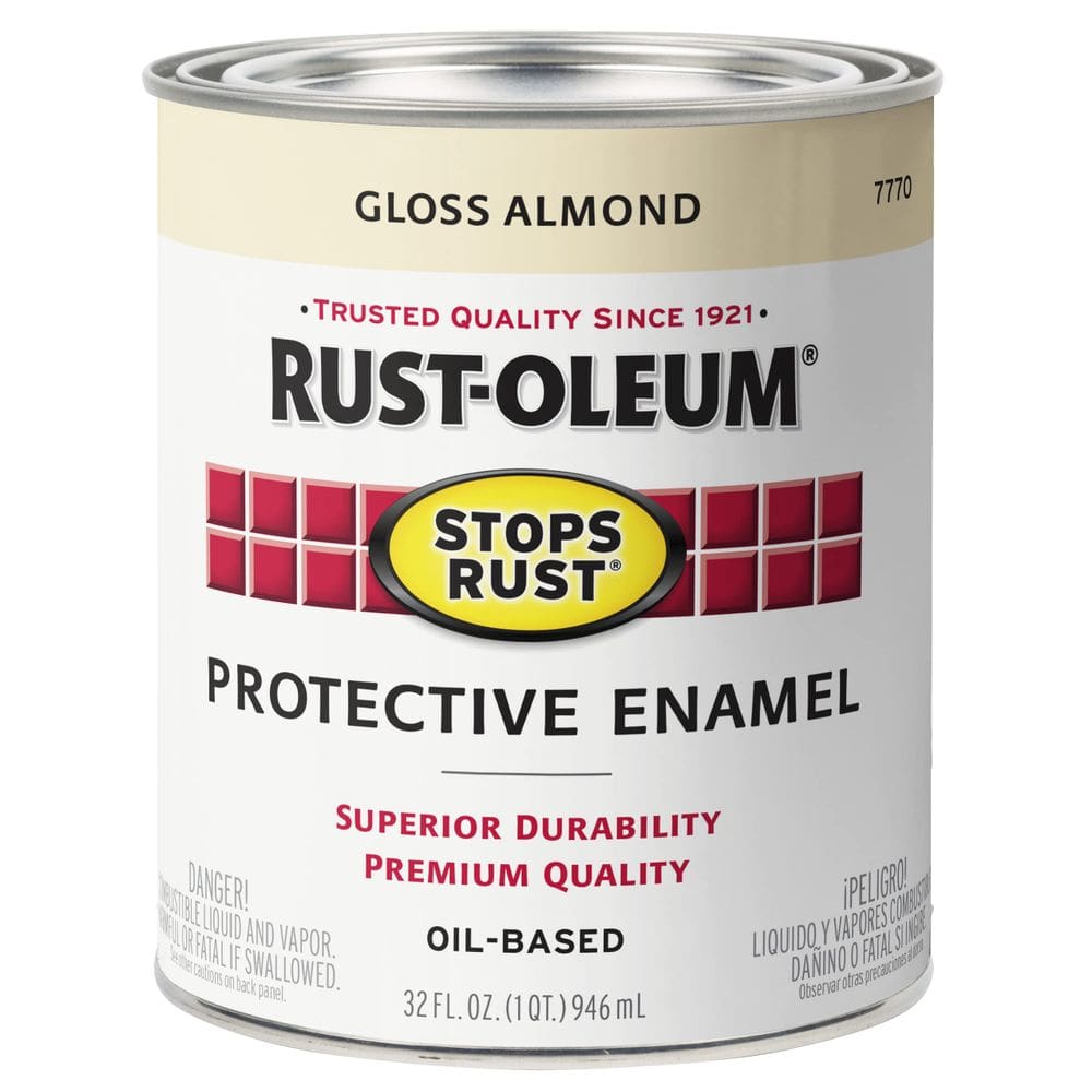 Pincel de pintura Rust-Oleum interrompe a ferrugem em amêndoa brilhante 946 ml