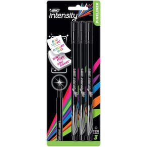Conjunto de canetas marcadoras BIC Intensity Fineliner Black 0,4 mm (pacote com 3)