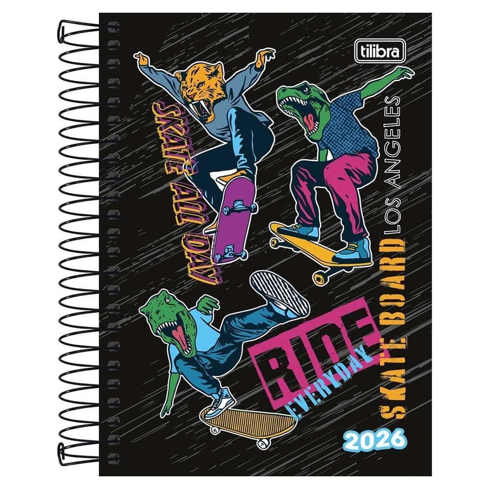 Agenda Diária 2026 Espiral M5 160Fls Spice Skate Tilibra