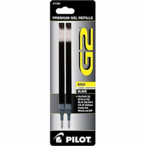 Recargas de tinta de gel PILOT G2 Bold Point de 1 mm pretas, pacote com 2