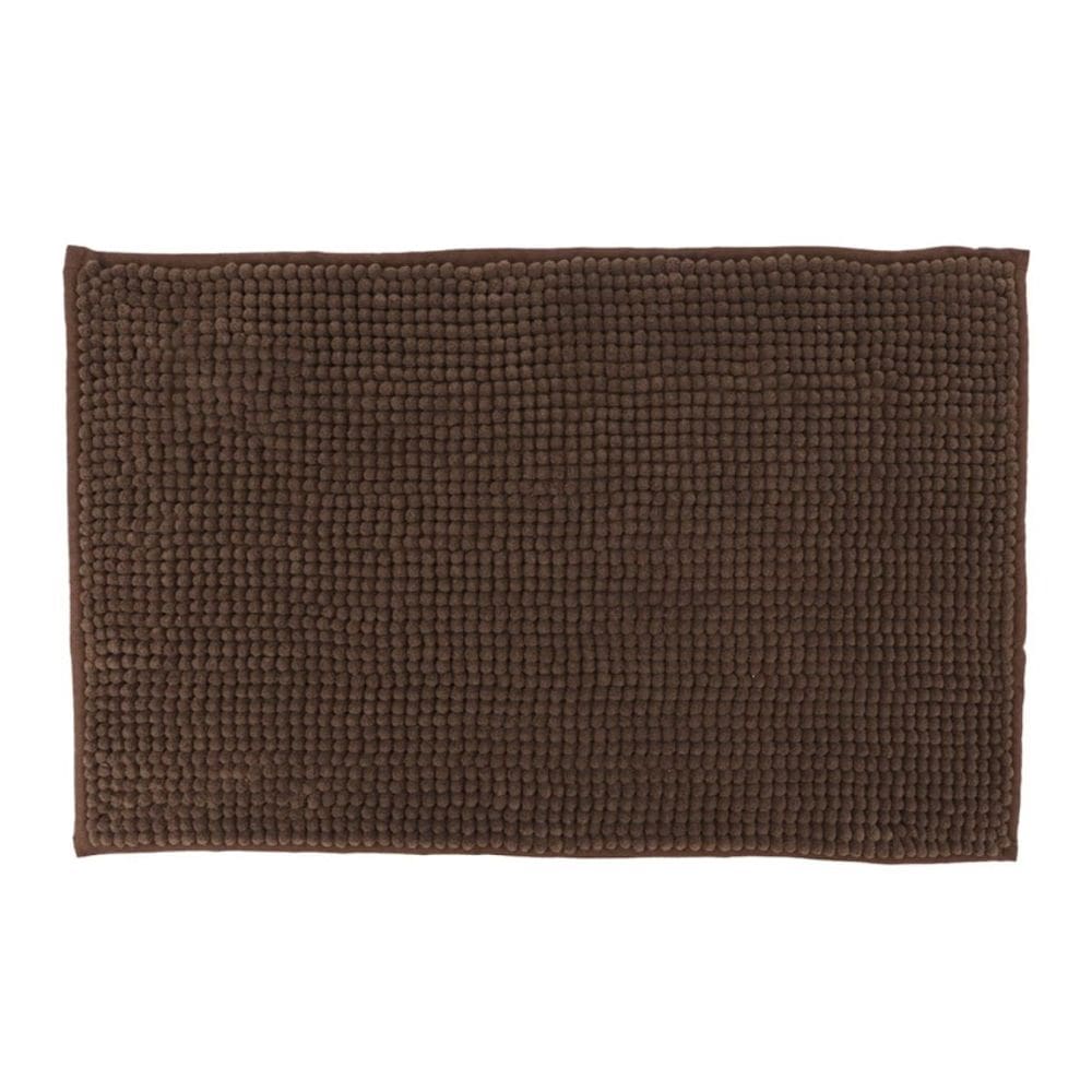 Tapete Para Banheiro Bolinha Antiderrapante Marrom 58x38cm