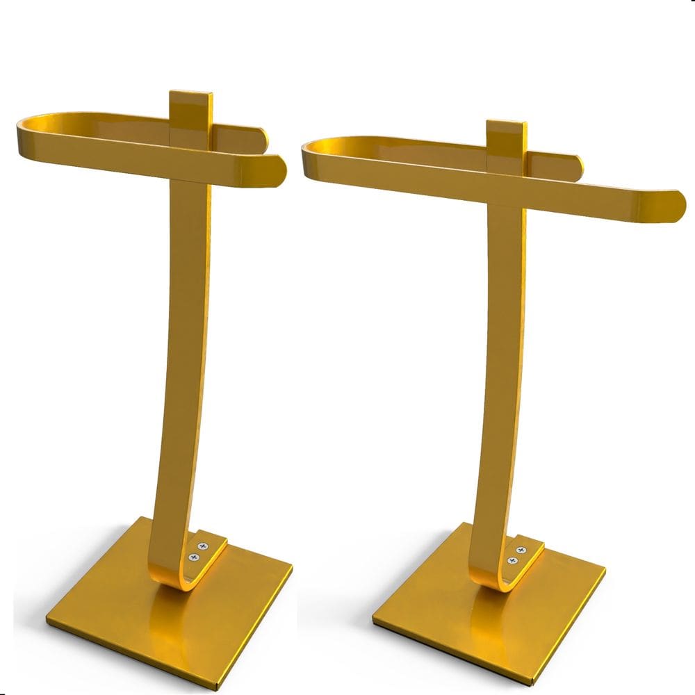 Porta Papel Higiênico De Chão e Toalha Lavabo Dourado.S