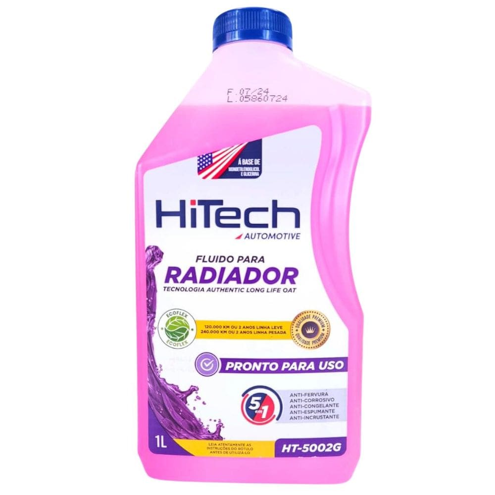 HT-5002G - Aditivo Radiador Rosa Pronto Para Uso Hitech - 1 Litro