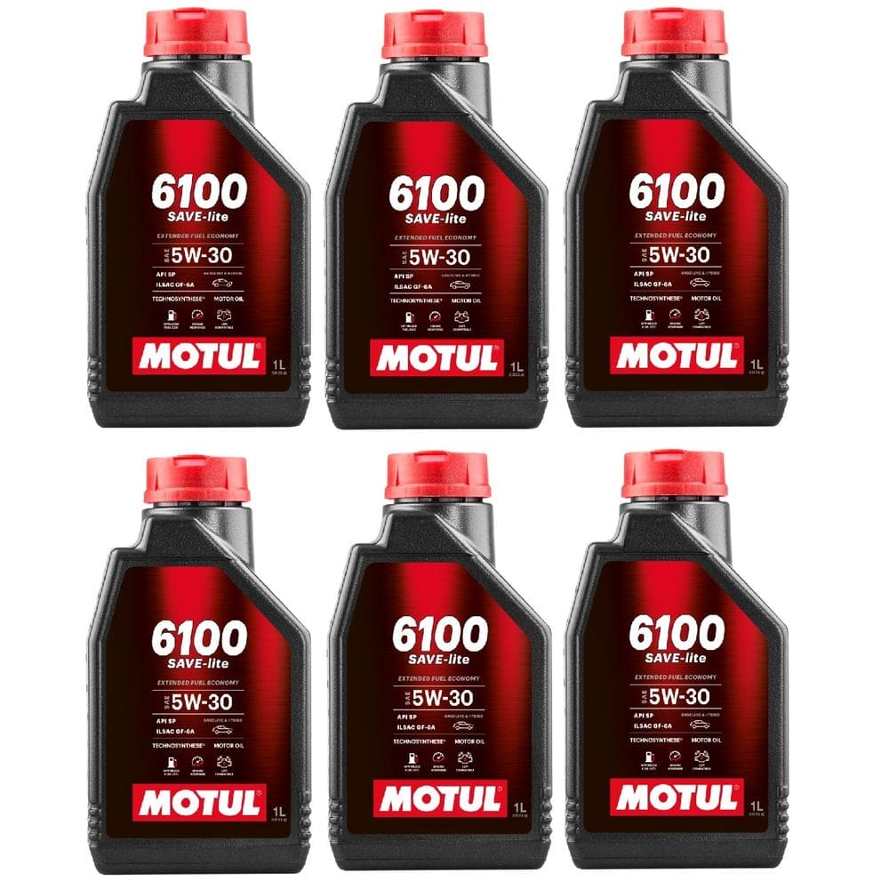 KIT 6L Óleo Motor Carro Motul 6100 Save-lite 5w30 Semi-sintético API SP