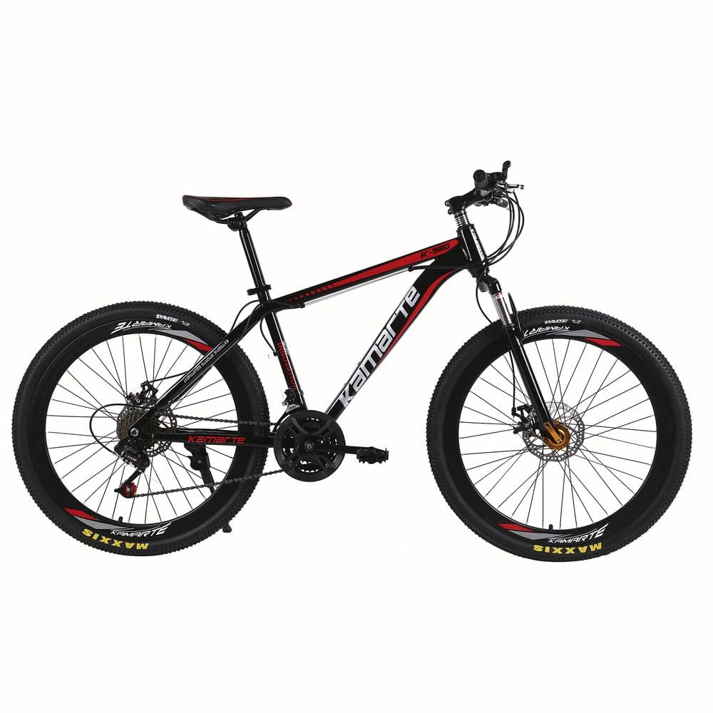 Bicicleta Aro 26 Bike 21V Aço Carbono Freio a Disco Summit Preto Vermelho WCT FITNESS