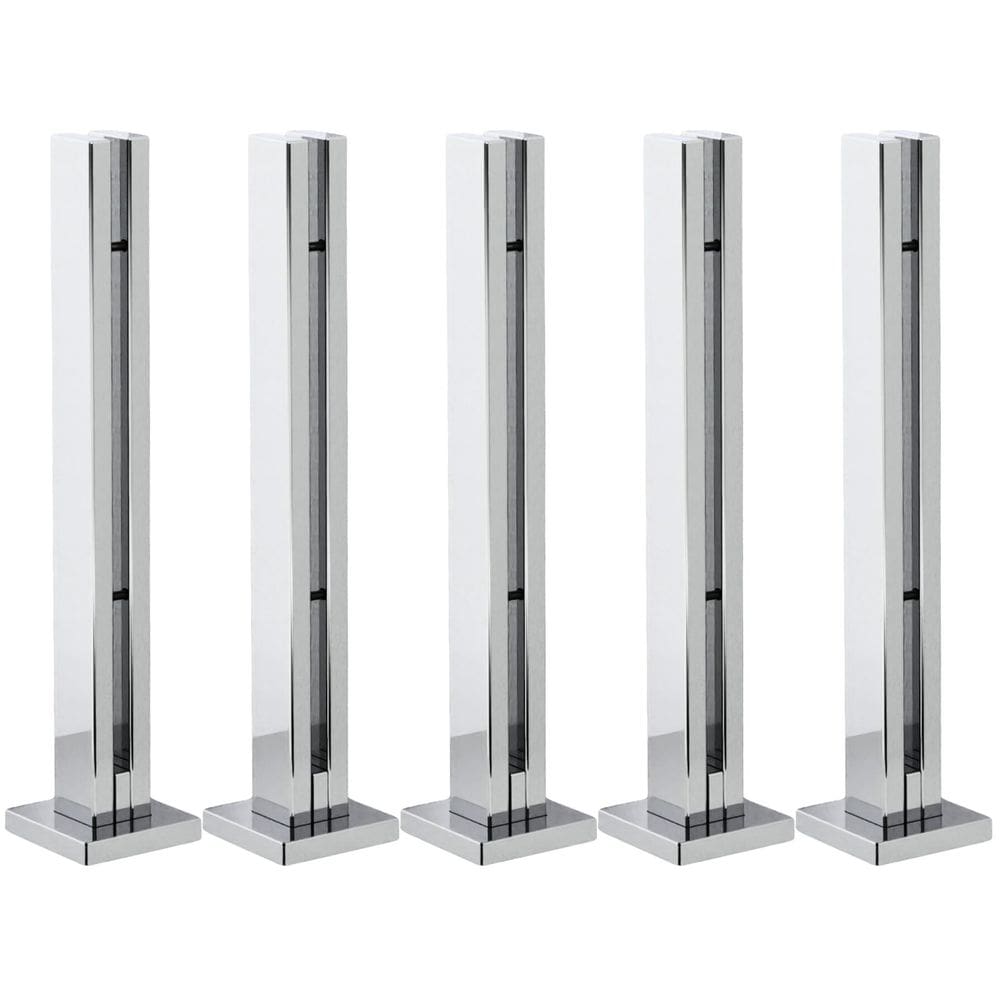 Kit 5 Torre Guarda Corpo Pinça Para Vidro 40cm Inox FS