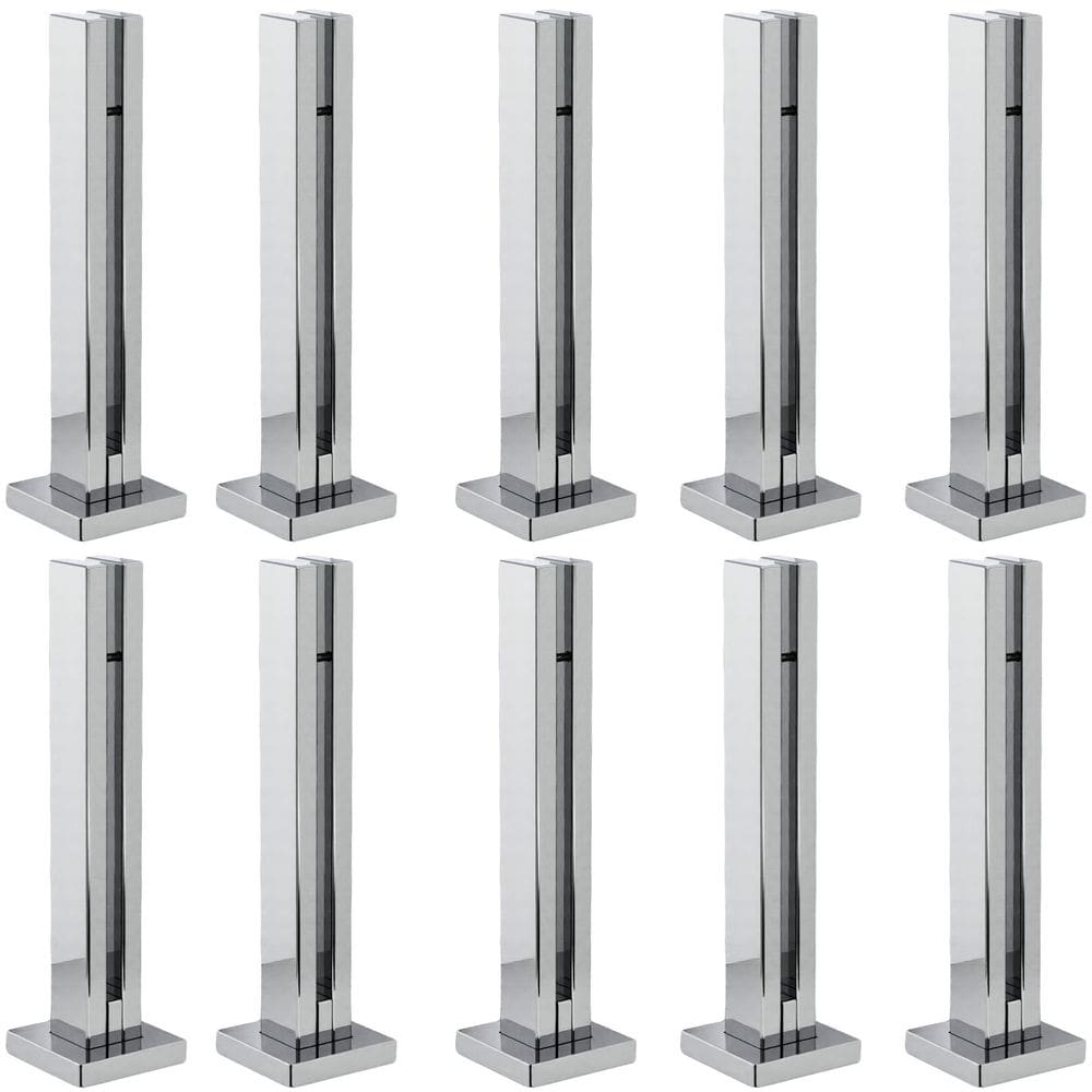 Kit 10 Torre Guarda Corpo Pinça Para Vidro 30cm Inox FS