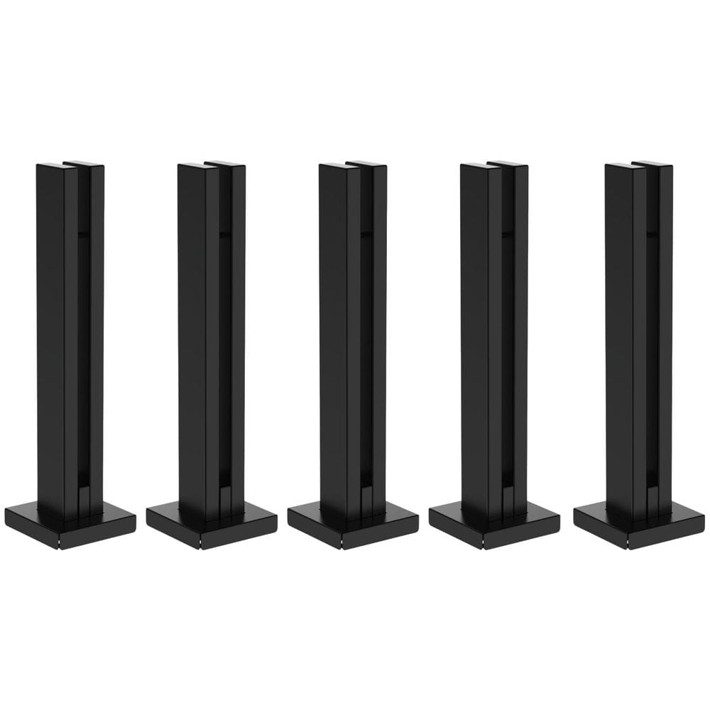 Kit 5 Torre Guarda Corpo Pinça Para Vidro 40cm Preto FS