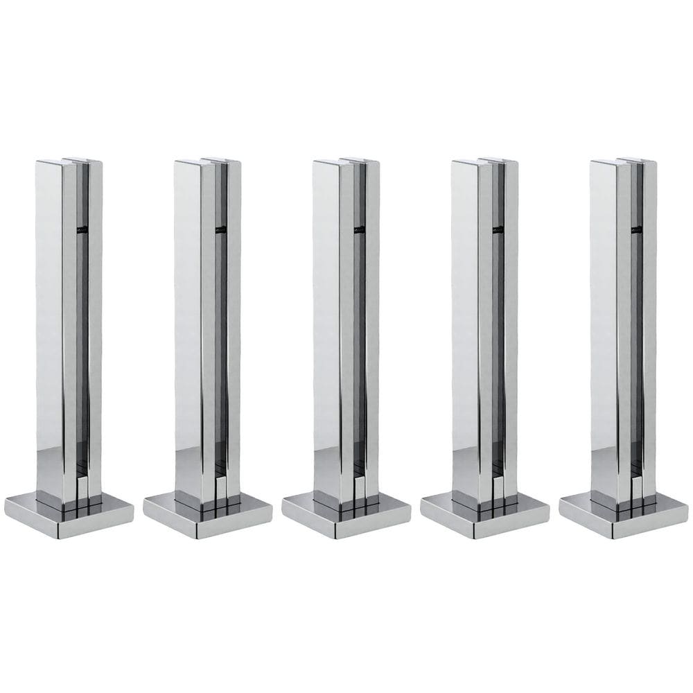 Kit 5 Torre Guarda Corpo Pinça Para Vidro 30cm Inox FS